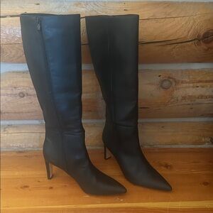 Lulus Elander Black Pointed-toe Over-the-knee Boots - Size 10